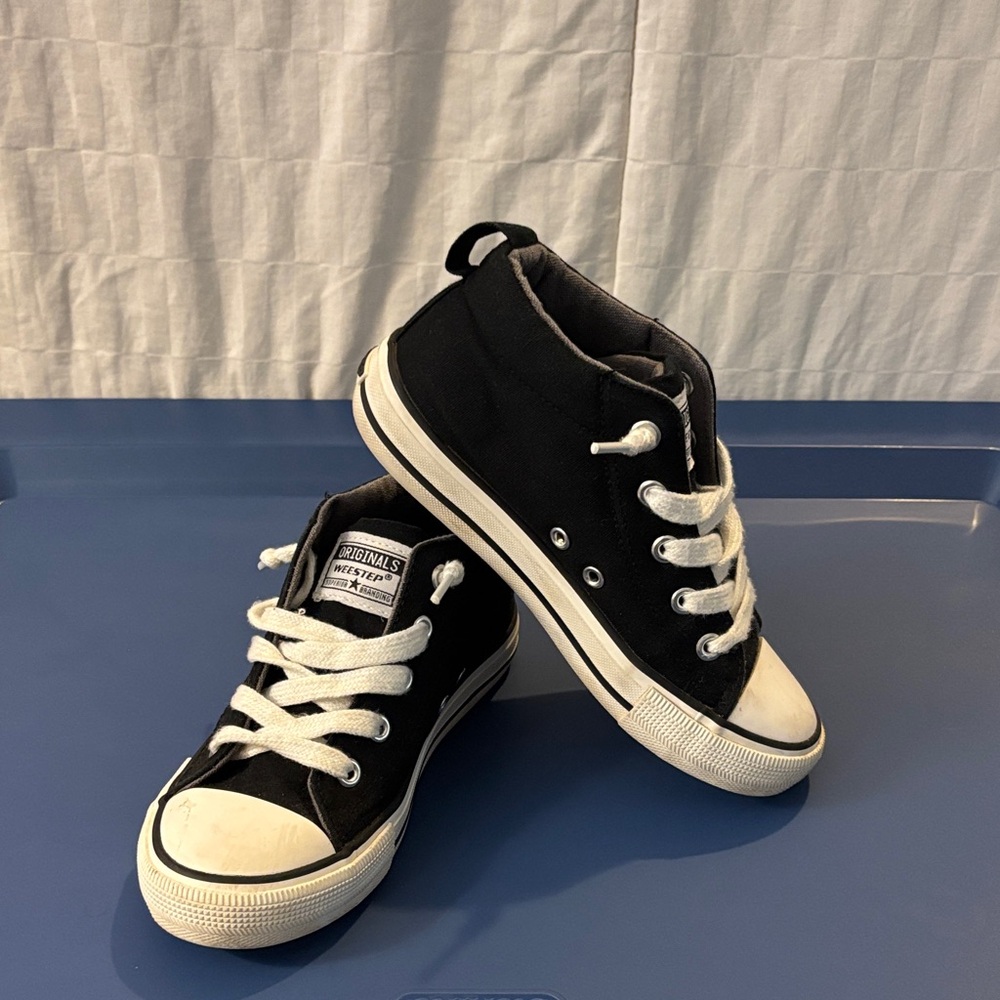 Classic Black and White Kids Sneakers